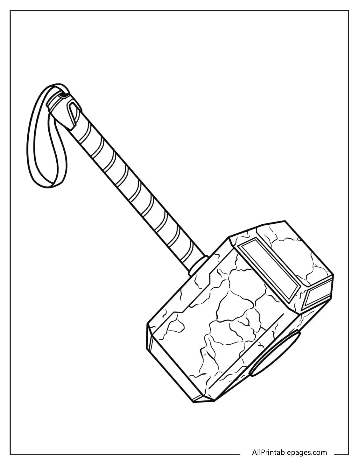 Thor Coloring Pages 2 thors hammer to color