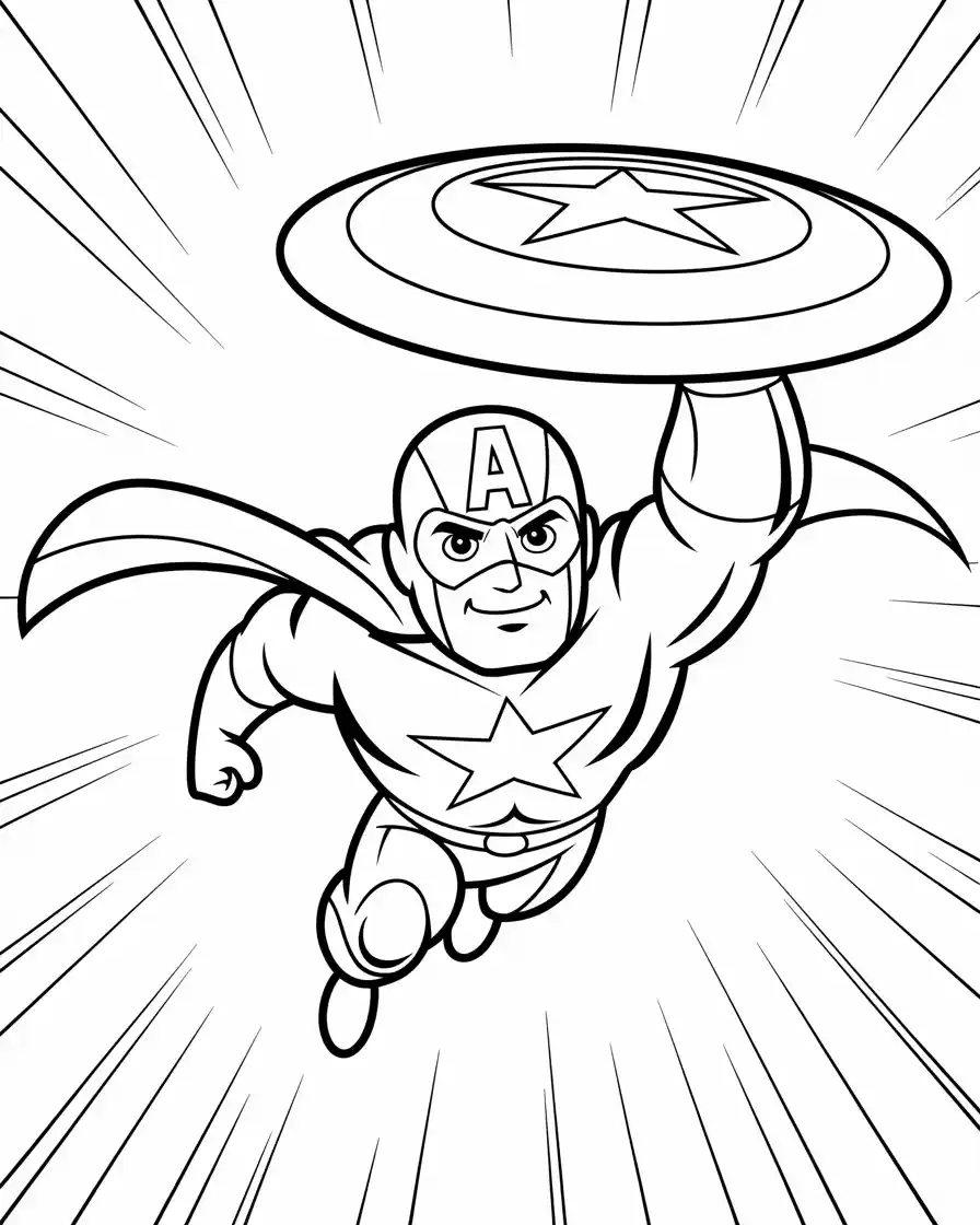 Captain America Coloring Pages 18 vintage themed captain america coloring page