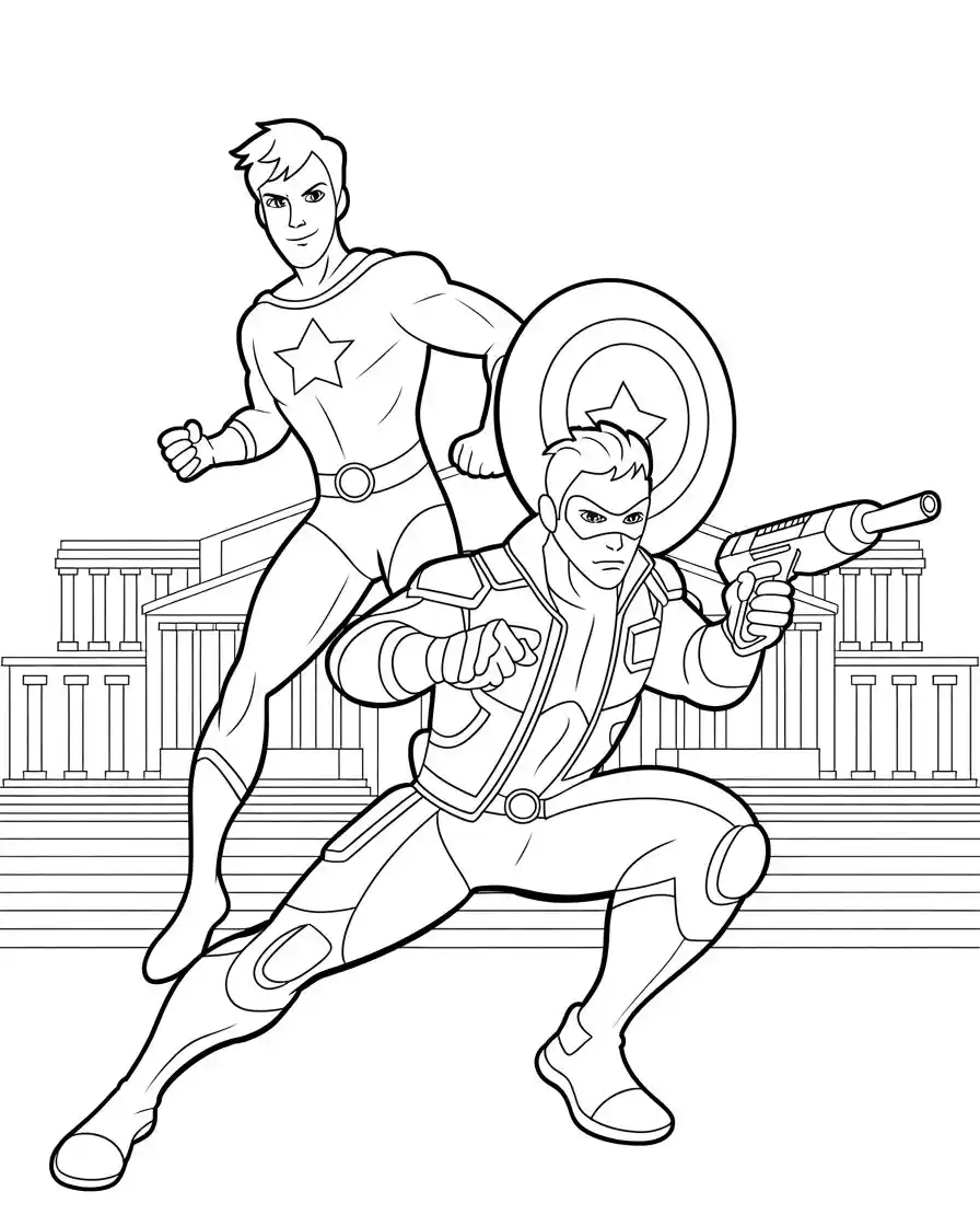 Captain America Coloring Pages 20 winter soldier and captain america