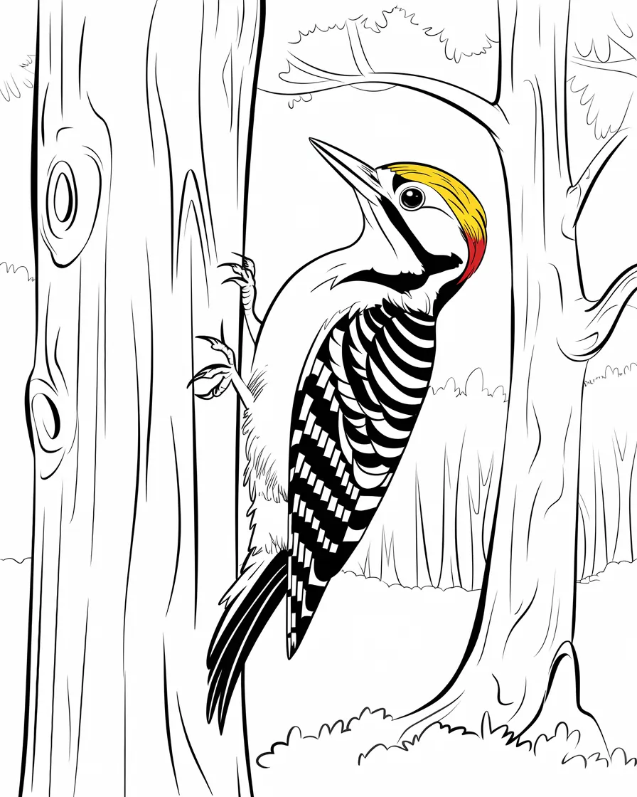 woodpecker coloring page