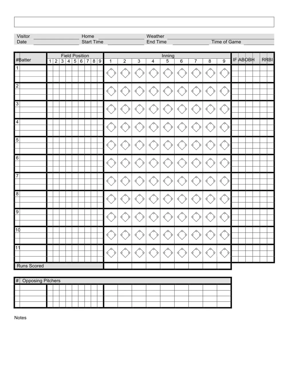 Scoring Sheets 46 youth baseball scoresheet