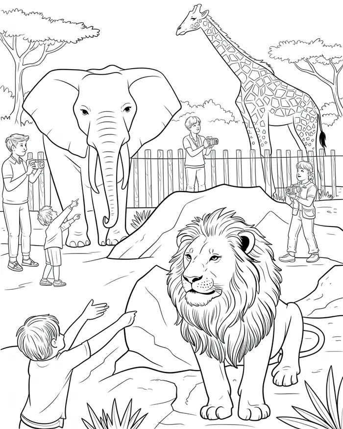 zoo animals coloring pagea