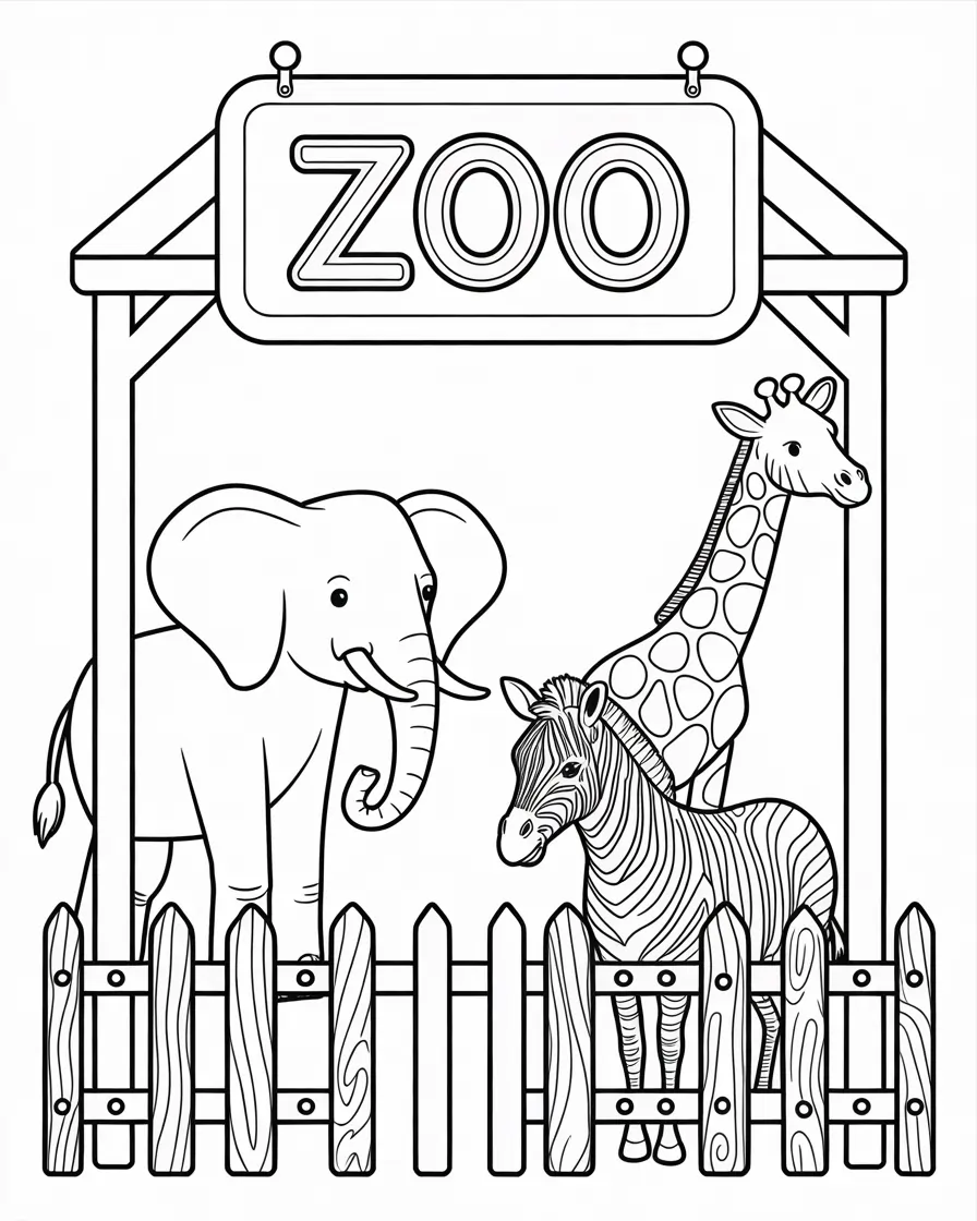zoo coloring pages 1