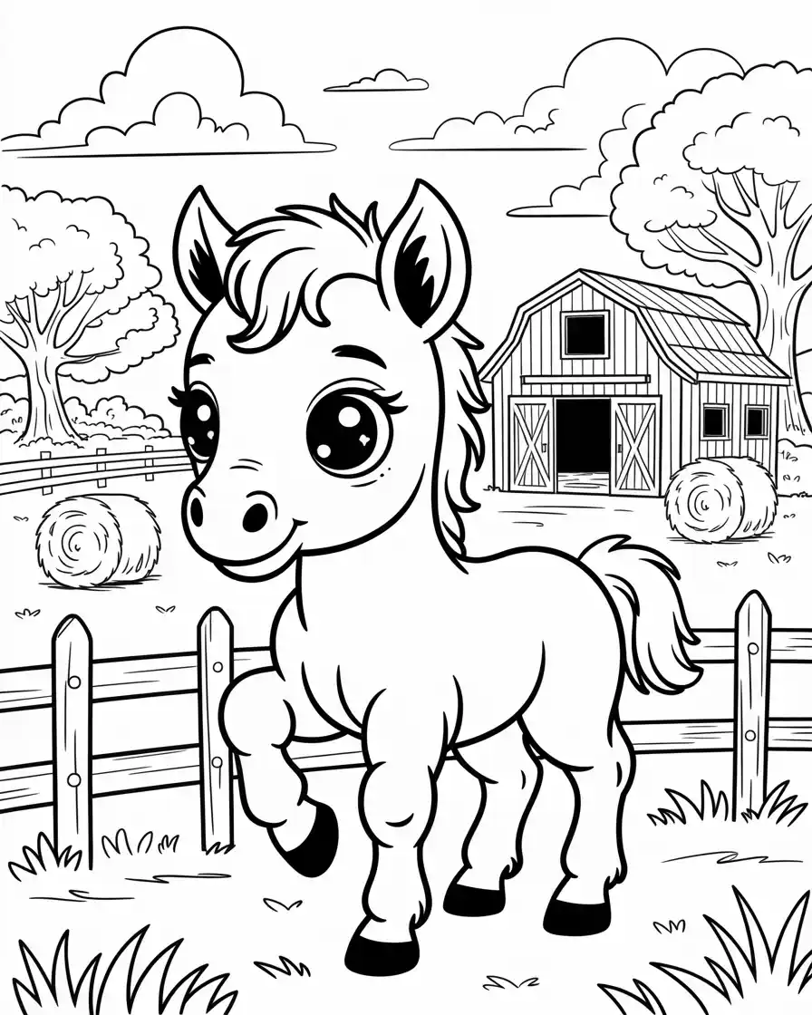 Horse Coloring Pages 1 adorable baby horse coloring sheet 1