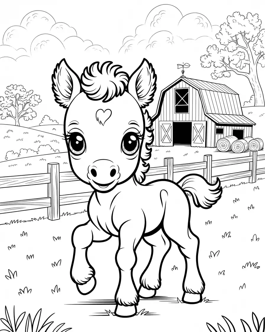 Horse Coloring Pages 2 adorable baby horse coloring sheet