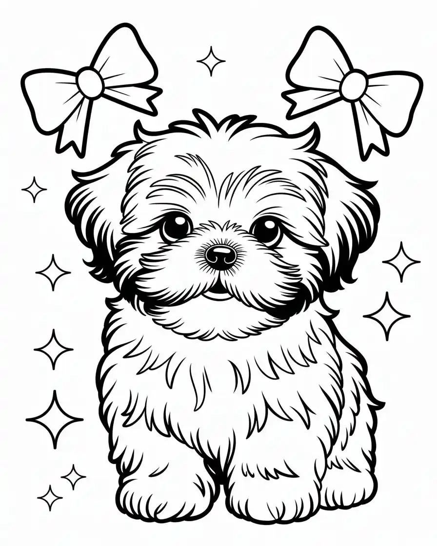 Dog Coloring Pages 2 adorable shih tzu puppy dog coloring pages