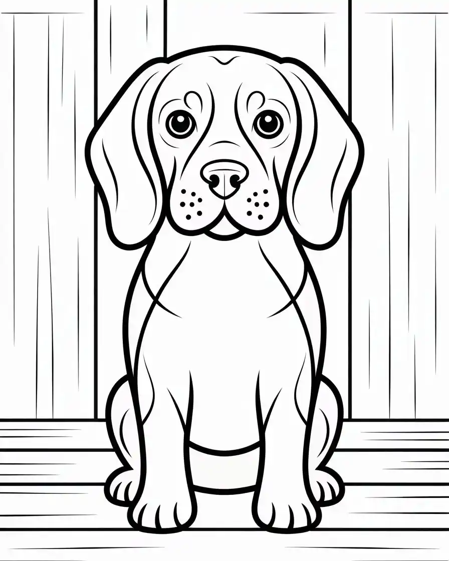 Dog Coloring Pages 4 alert beagle coloring page