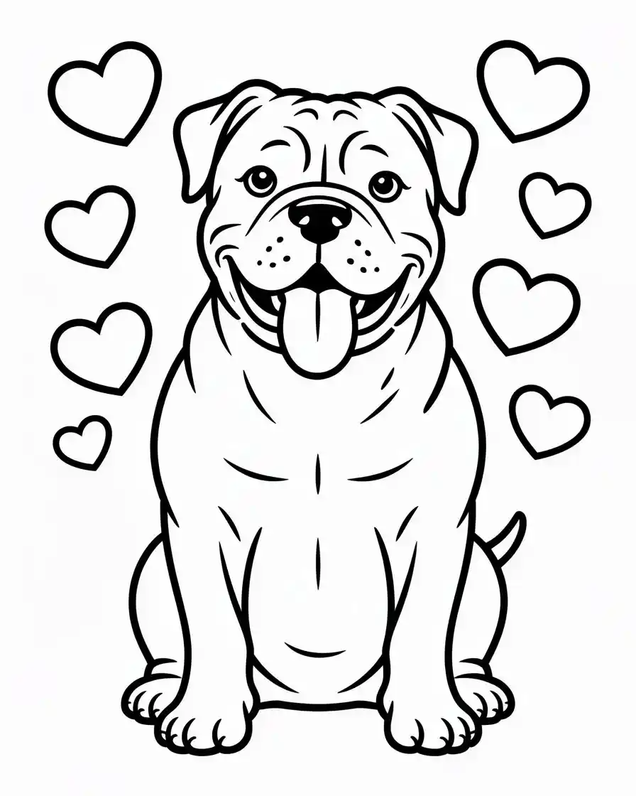Dog Coloring Pages 6 american bulldog coloring page