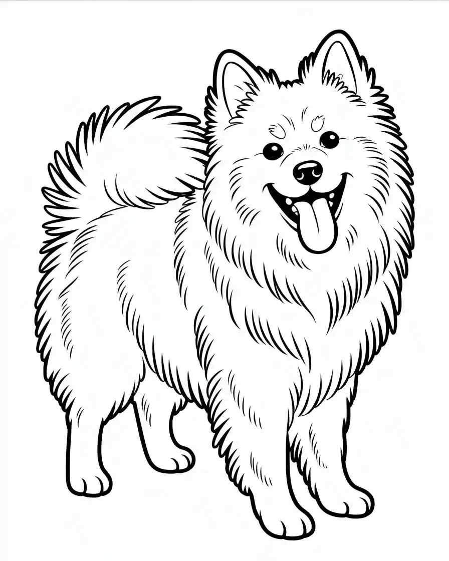 Dog Coloring Pages 7 american eskimo dog coloring page 1