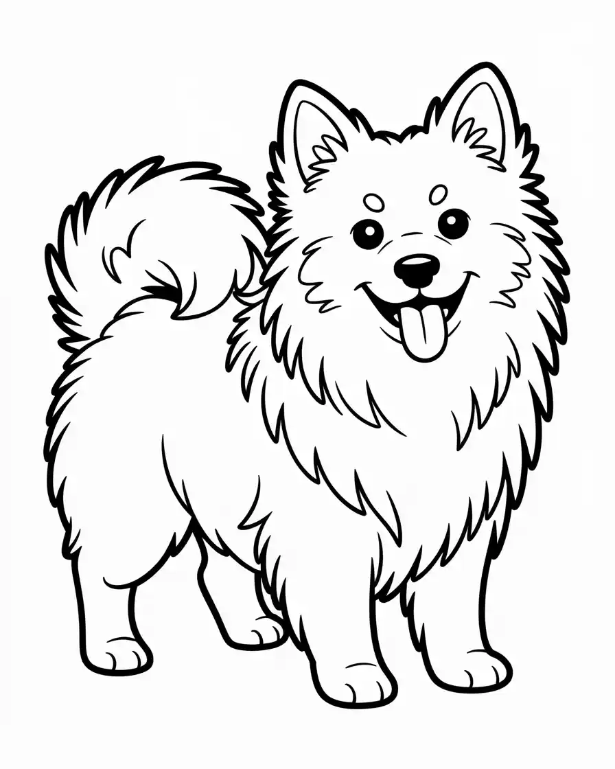 Dog Coloring Pages 8 american eskimo dog coloring page