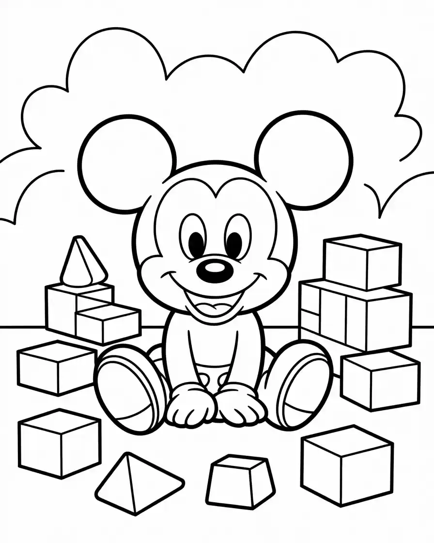Mickey Mouse Coloring Pages 1 baby mickey mouse coloring page