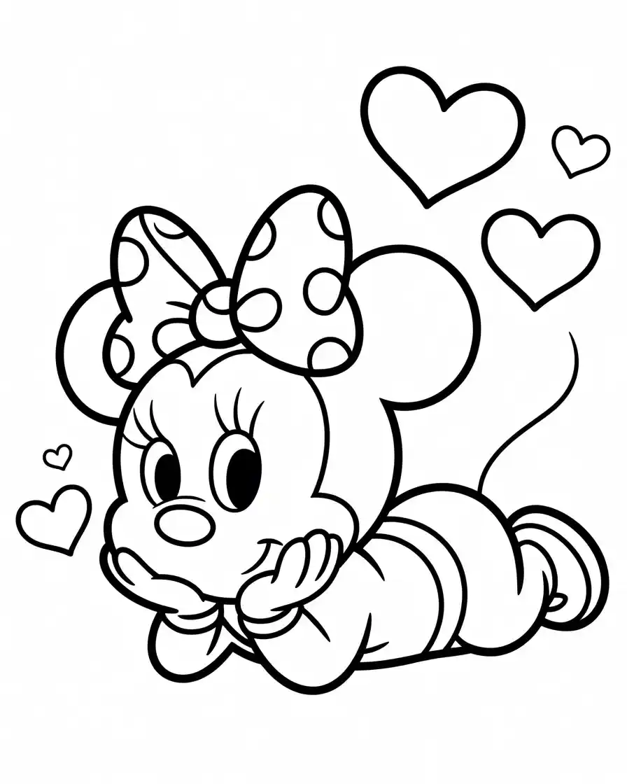 Mickey Mouse Coloring Pages 2 baby minnie mouse coloring sheet