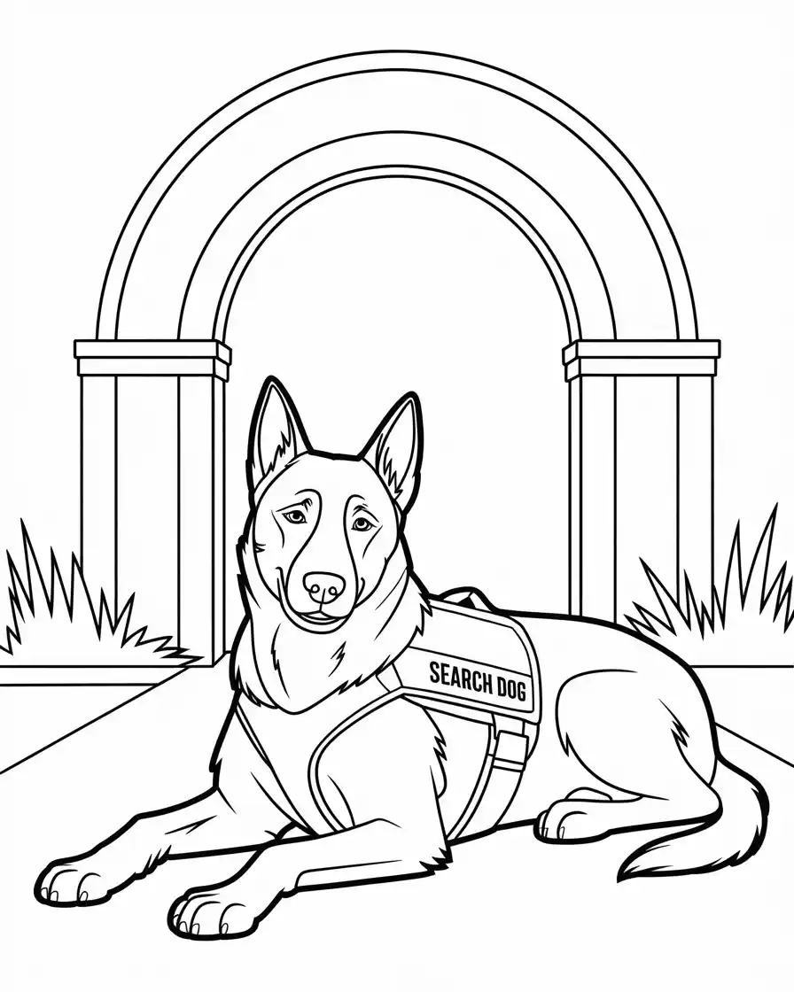 Dog Coloring Pages 18 belgian malinois search dog coloring page 1