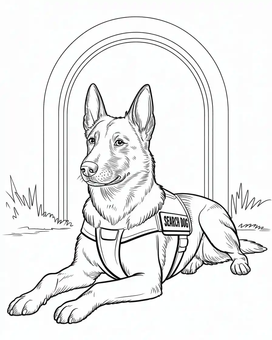 Dog Coloring Pages 19 belgian malinois search dog coloring page