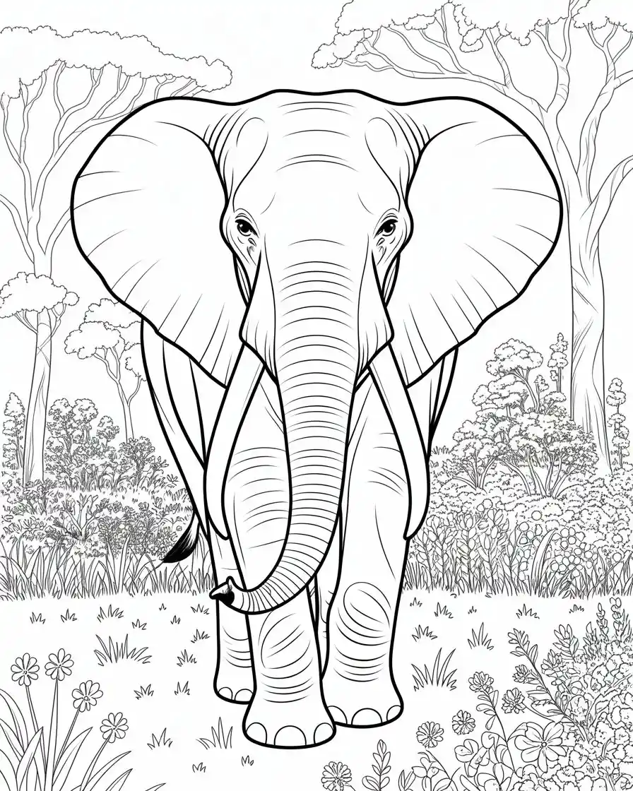 big indian elephant in the wild