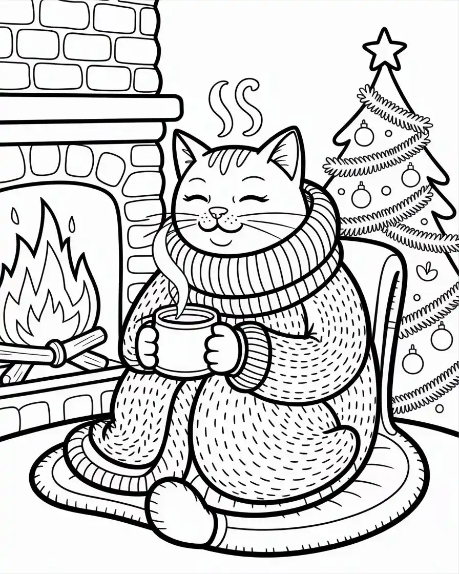 christmas cat wrapped in a wool blanket 1