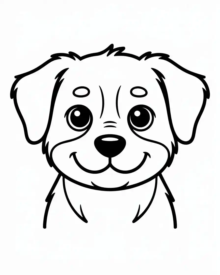 Dog Coloring Pages 25 close up of dog face coloring page