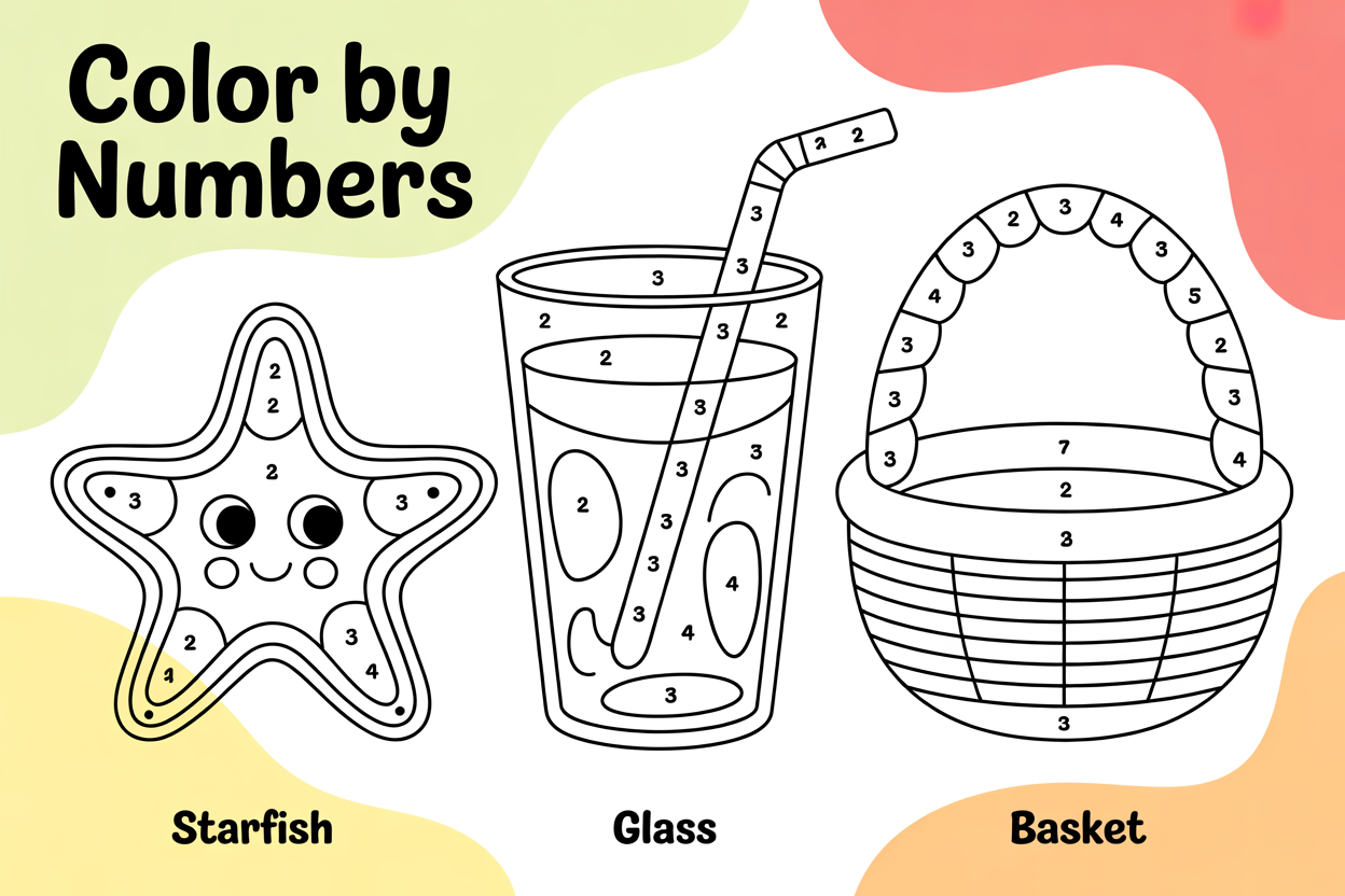Printable Templates 7 color by numbers