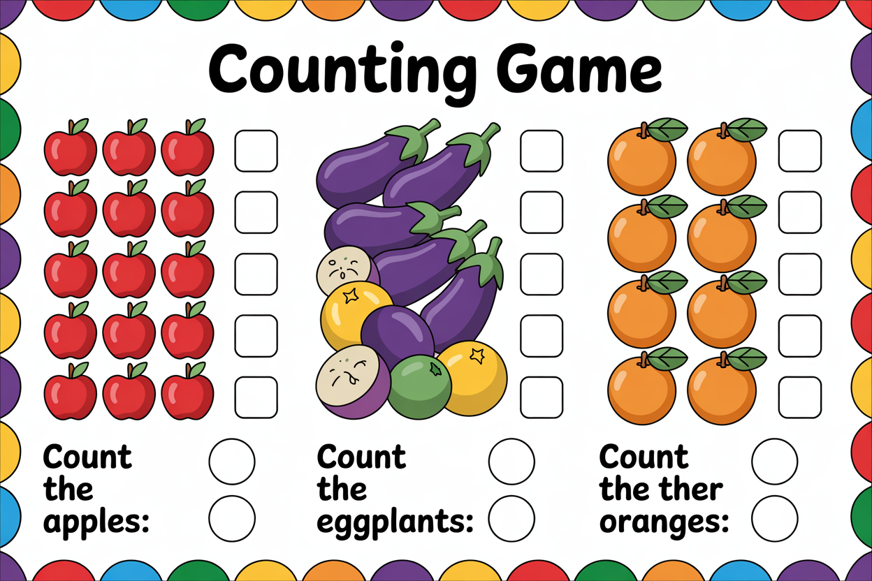 Printable Templates 6 counting game