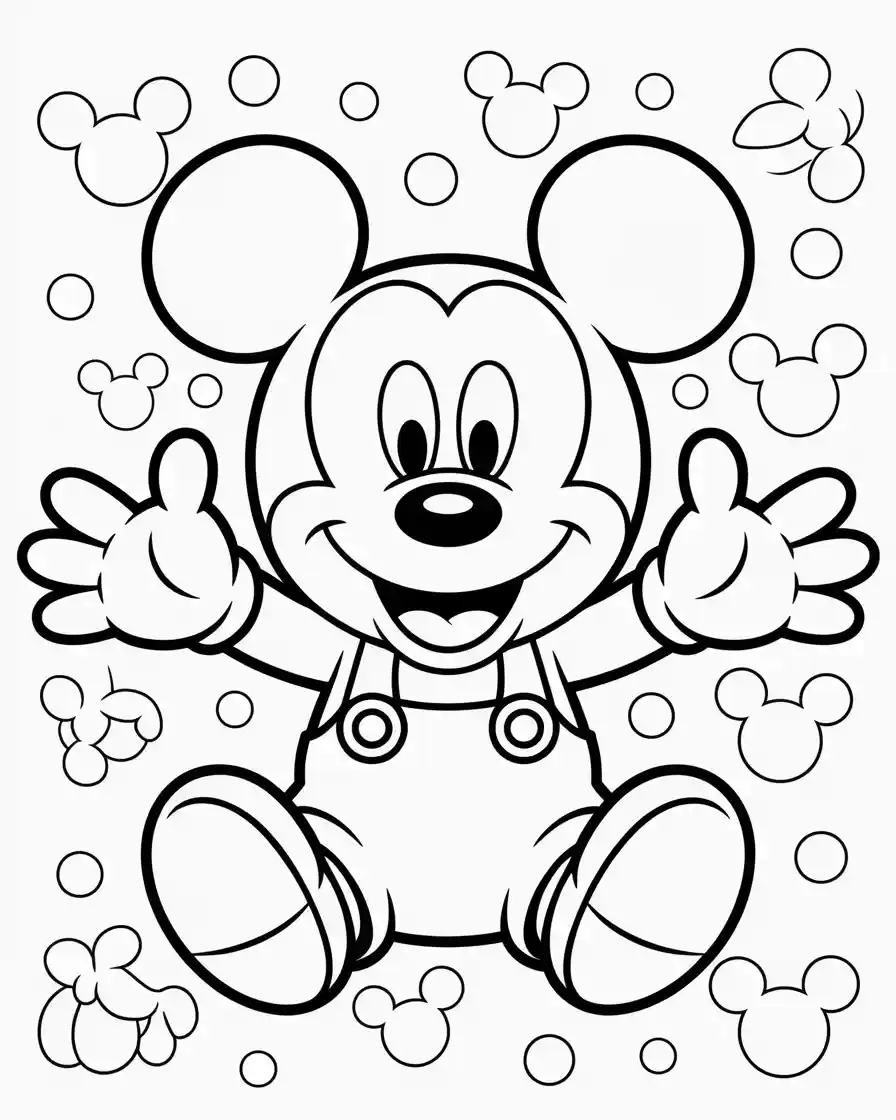 Mickey Mouse Coloring Pages 5 cute baby mickey mouse coloring sheet