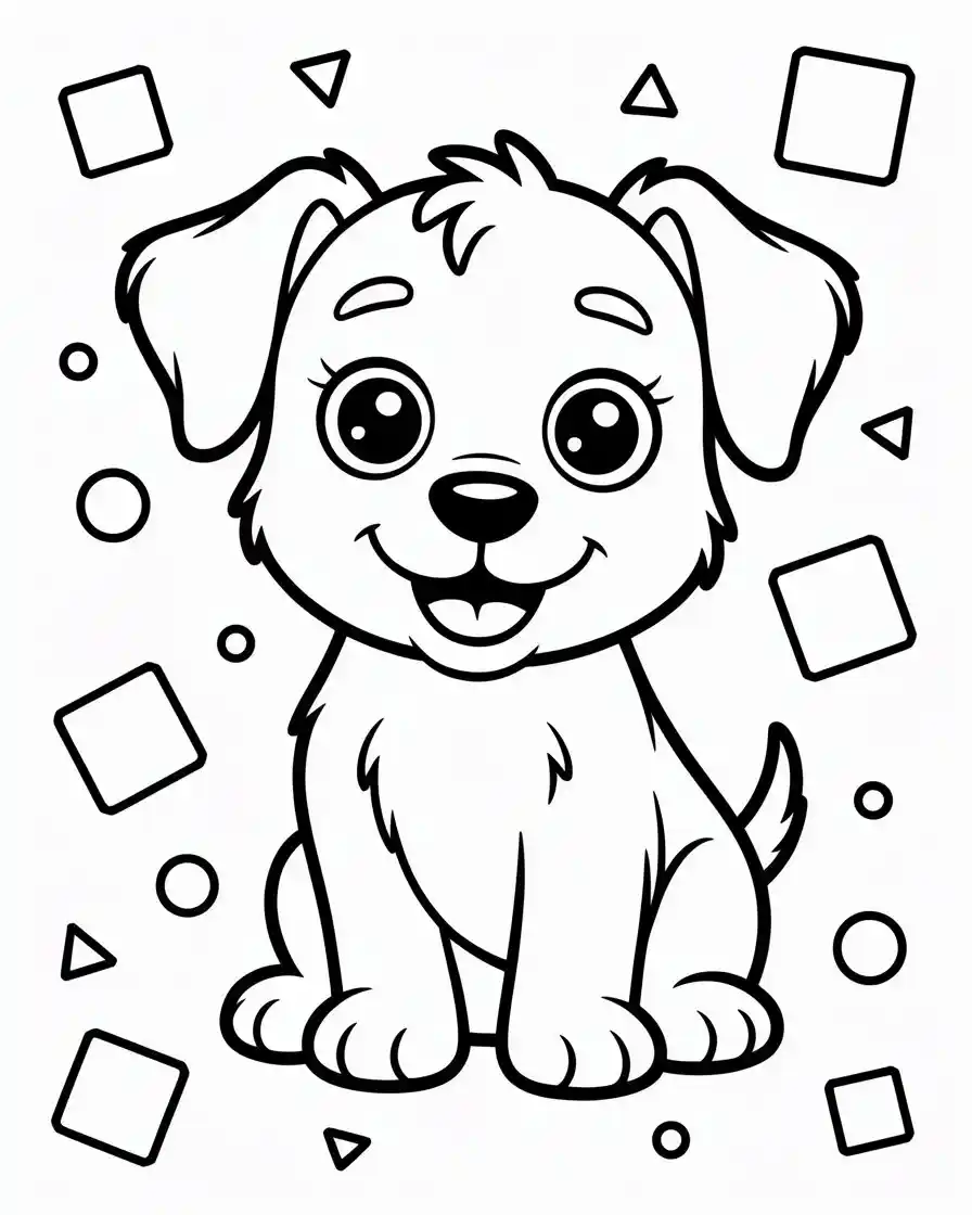 Dog Coloring Pages 27 cute cartoon puppy coloring page for kids 1