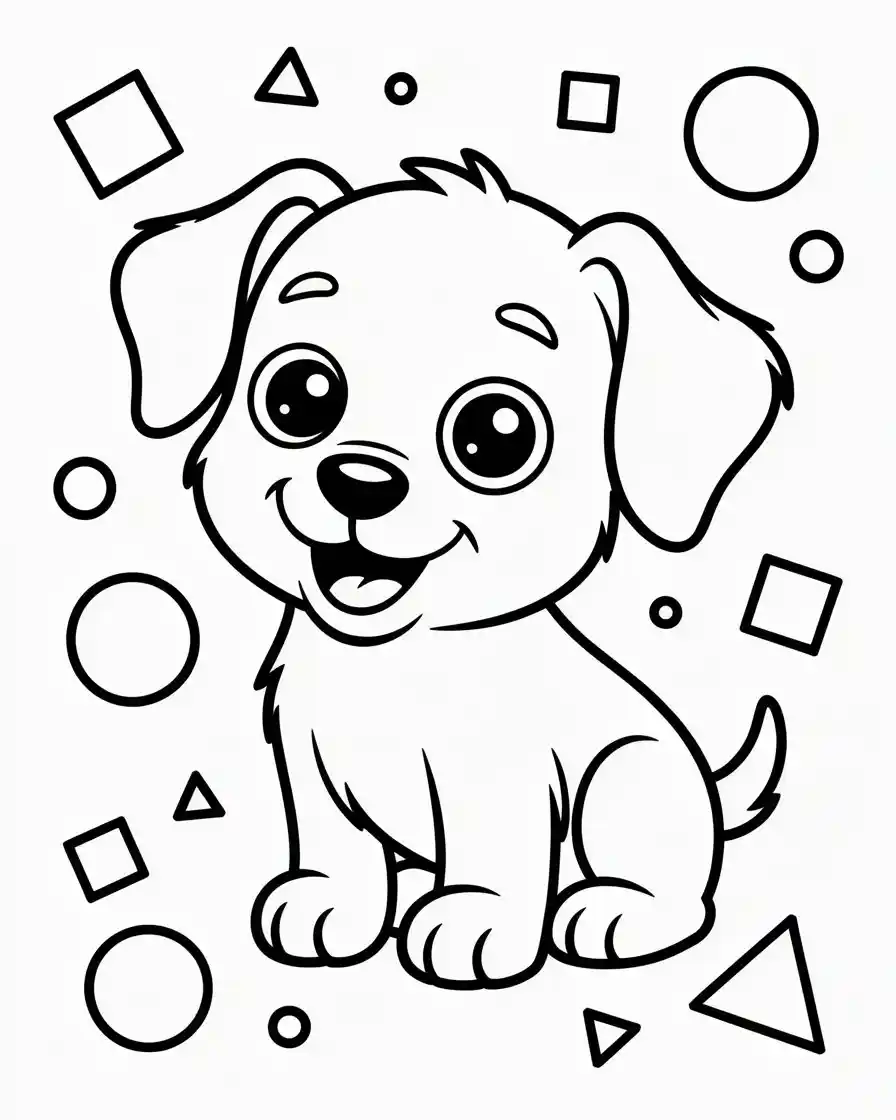 Dog Coloring Pages 28 cute cartoon puppy coloring page for kids