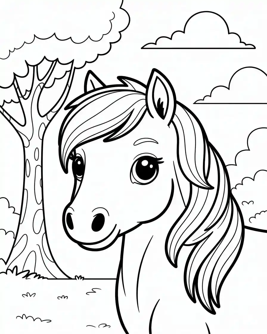 Horse Coloring Pages 19 cute miniature horse to color