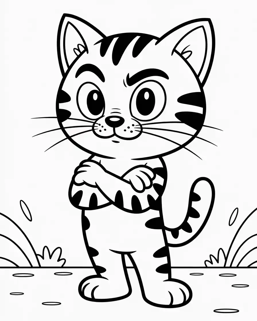 detailed garfield coloring page for kids