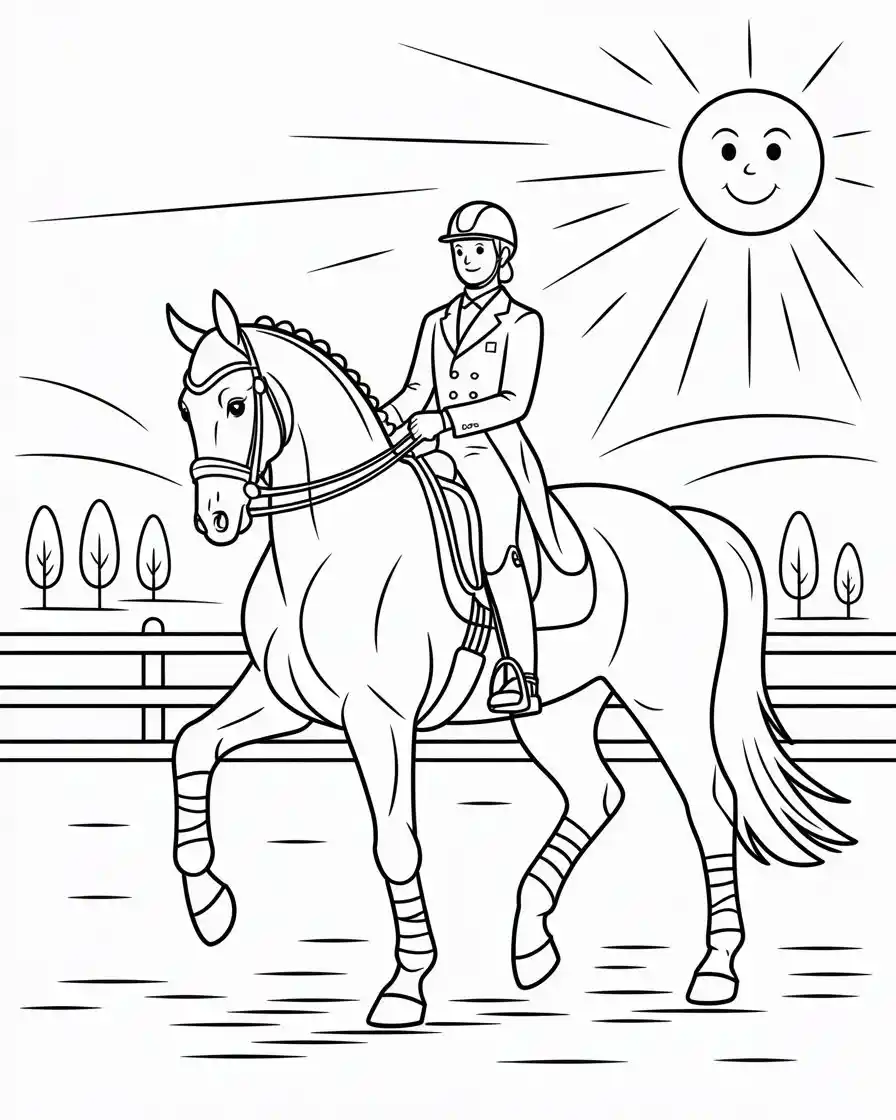 Horse Coloring Pages 21 dressage horse coloring page