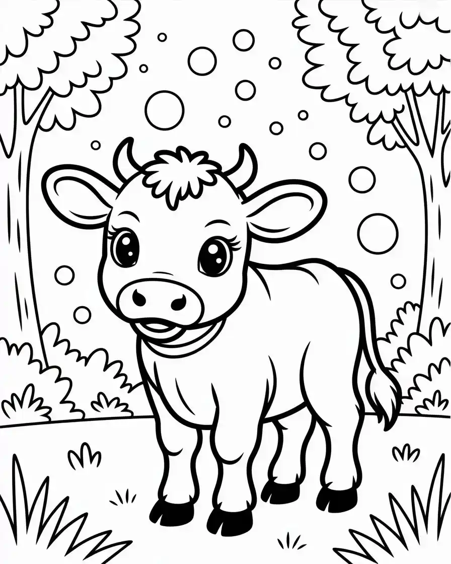 easy baby cow coloring pages
