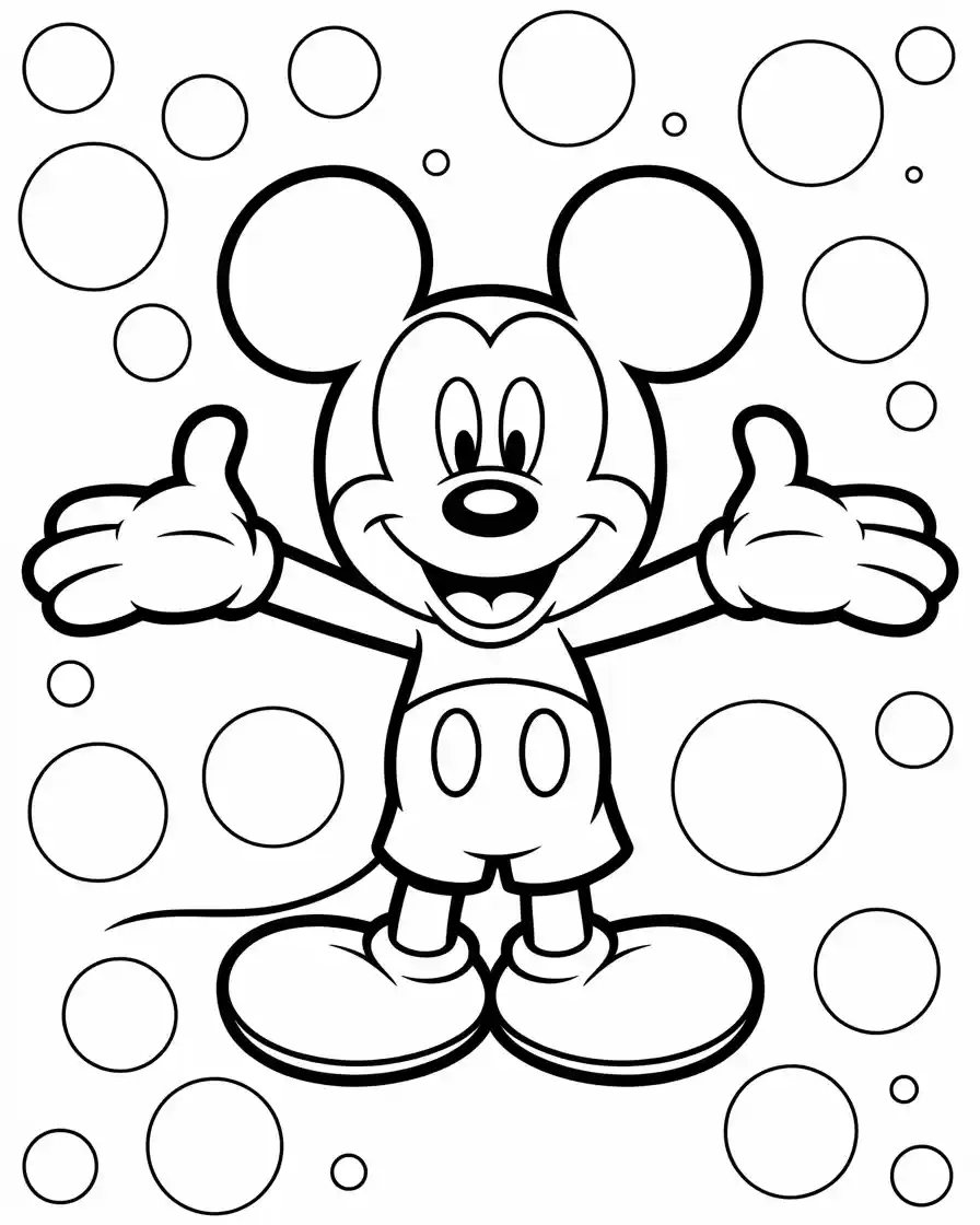 Mickey Mouse Coloring Pages 8 easy outline of mickey mouse to color