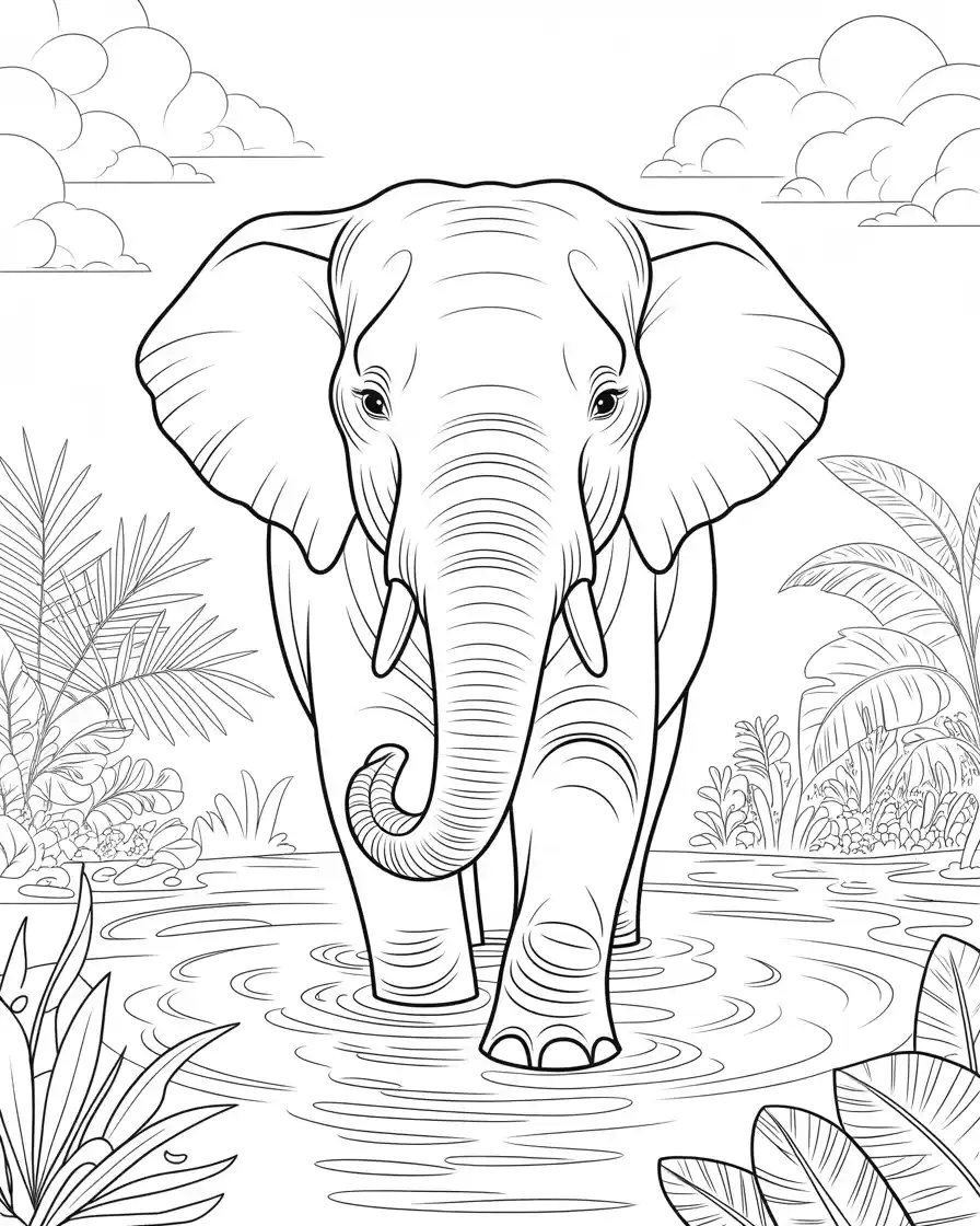 elephant cooling off in the water 1