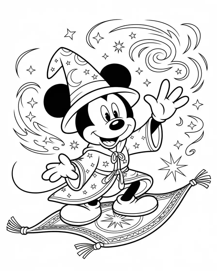 Mickey Mouse Coloring Pages 9 fantasia mickey mouse coloring page
