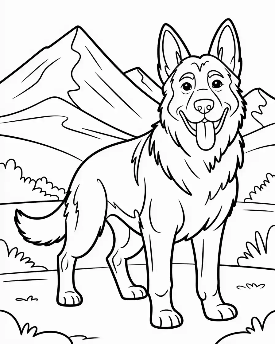 Dog Coloring Pages 42 german shepherd dog coloring page 1