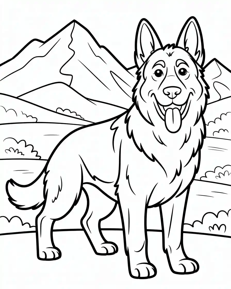 Dog Coloring Pages 43 german shepherd dog coloring page