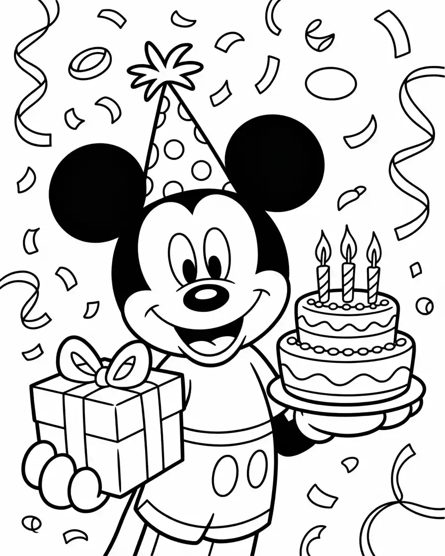 Mickey Mouse Coloring Pages 10 happy birthday mickey mouse coloring page