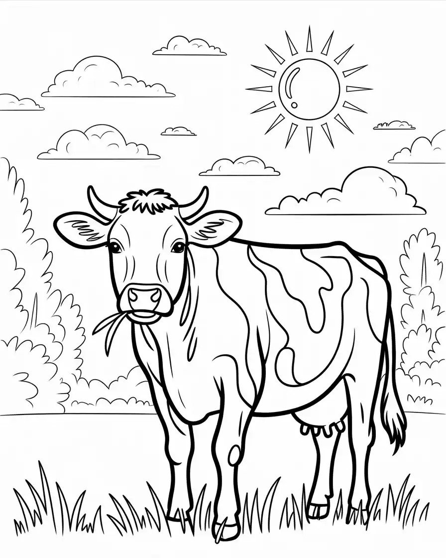 holstein cow coloring page
