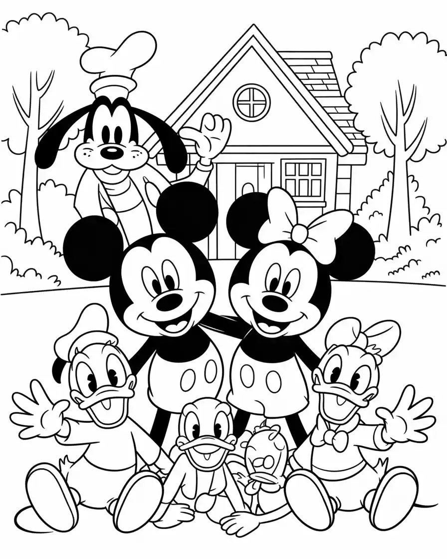 Mickey Mouse Coloring Pages 29 mickey mouse with friends to color