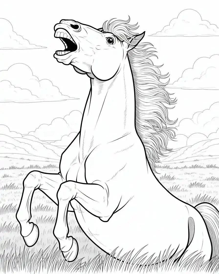 Horse Coloring Pages 38 neighing horse coloring page 1