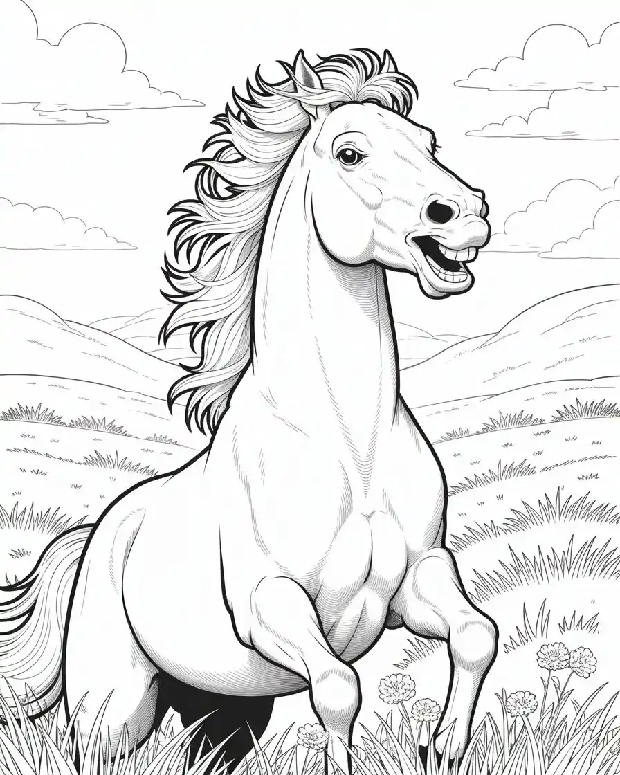 Horse Coloring Pages 39 neighing horse coloring page