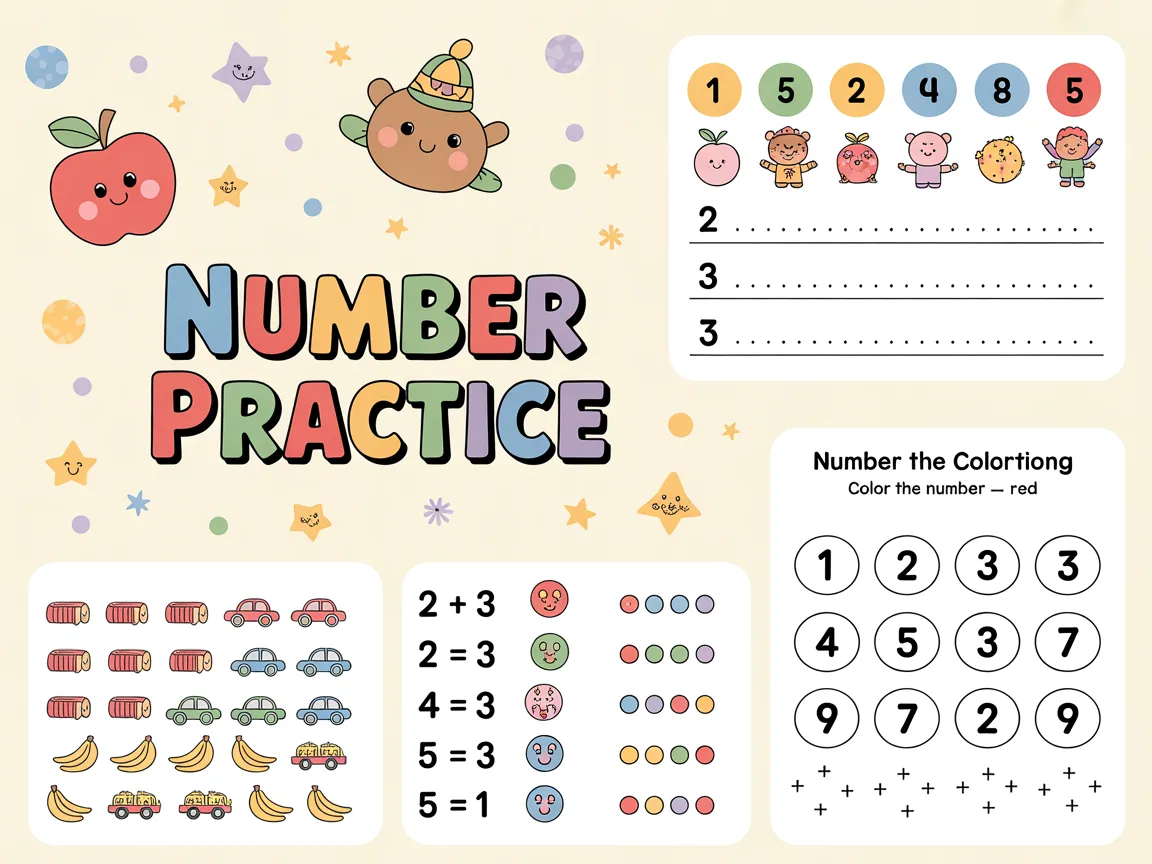 Preschool work pages 2 colors & shape worksheets