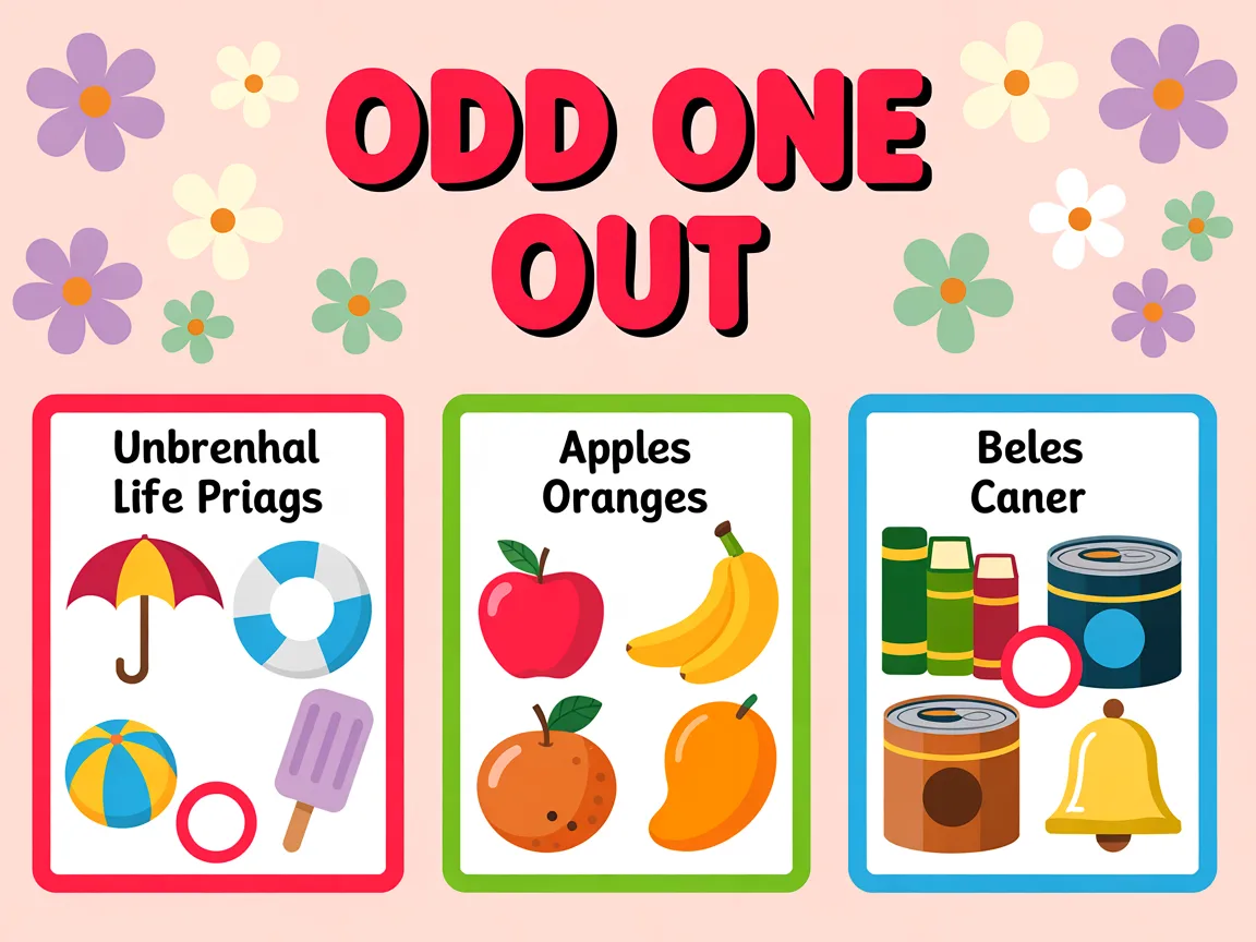 Printable Templates 16 odd one out worksheets