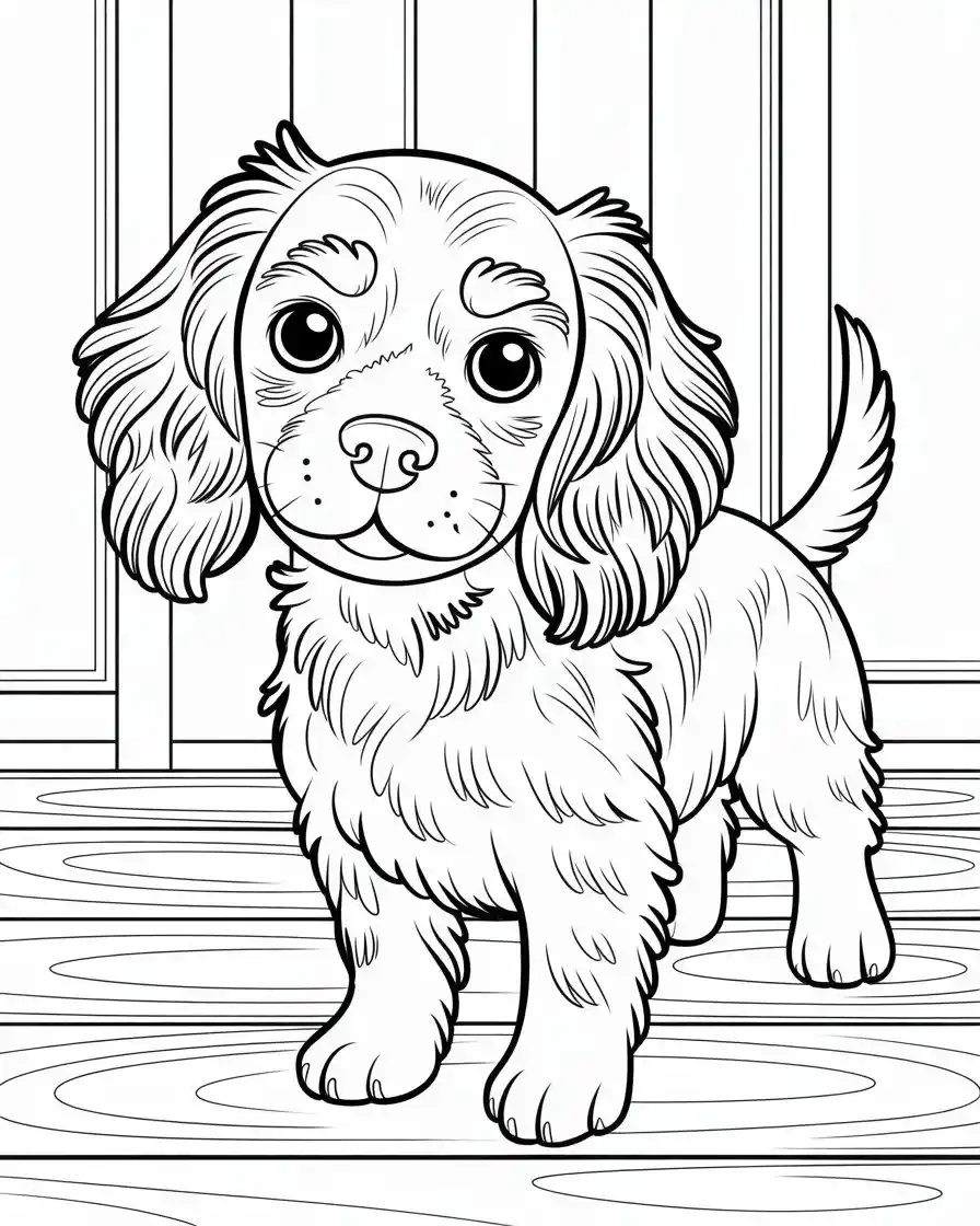 Dog Coloring Pages 57 pretty spaniel dog to color