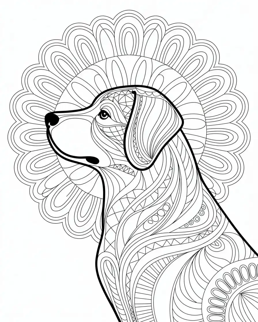 Dog Coloring Pages 58 puppy mandala 1