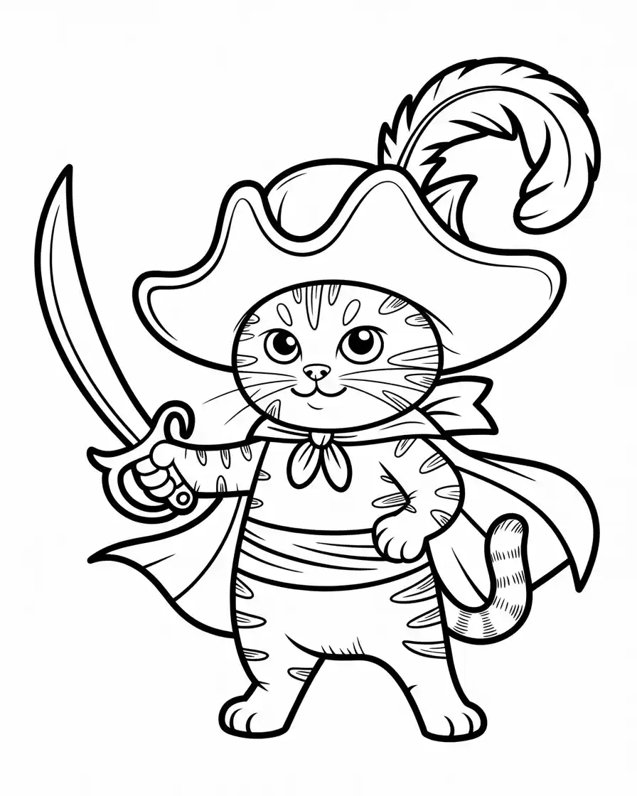 puss in boots coloring sheet for preschoolers 1