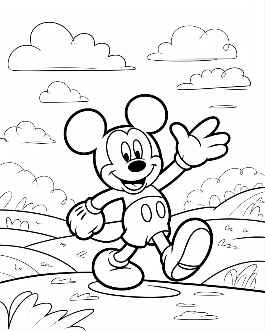 Mickey Mouse Coloring Pages 33 retro mickey mouse coloring sheet