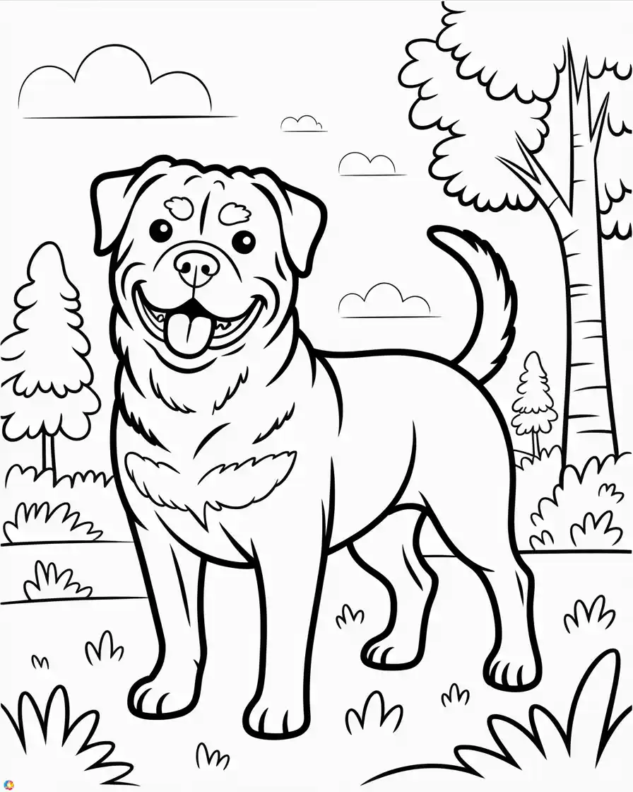 Dog Coloring Pages 62 rottweiler dog coloring page 1