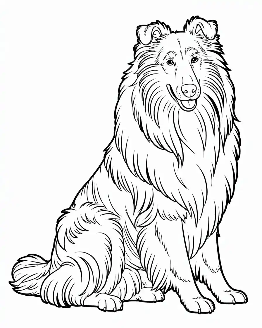 Dog Coloring Pages 64 rough collie coloring page