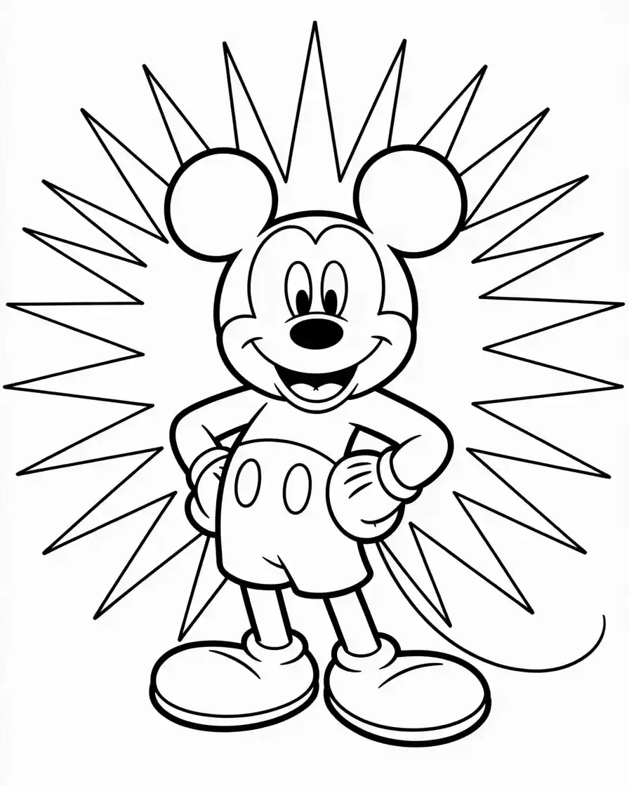 Mickey Mouse Coloring Pages 34 simple outline mickey mouse to color