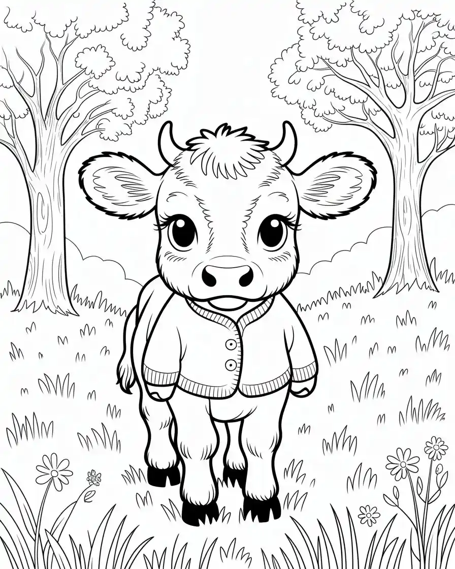 smiling cow for coloring 1